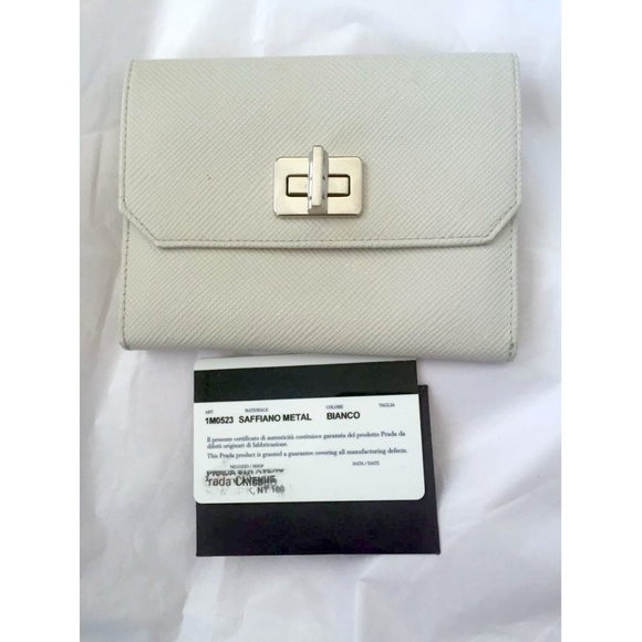 Prada Handbags - Prada saffiano white wallet